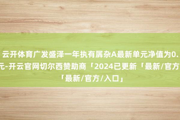 云开体育广发盛泽一年执有羼杂A最新单元净值为0.9684元-开云官网切尔西赞助商「2024已更新「最新/官方/入口」